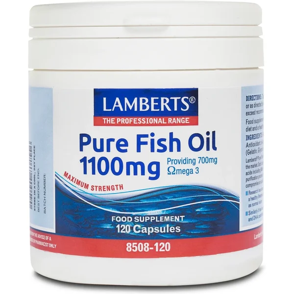 Pure Fish Oil 1100mg 120 capsules with omega 3 fatty acids - LAMBERTS®
