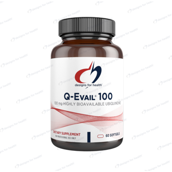Q-Evail™ 100, Micro-emulsified CoQ10 - 60 Softgels - Designs for Health - SOI* (BBE 28/02/2027)
