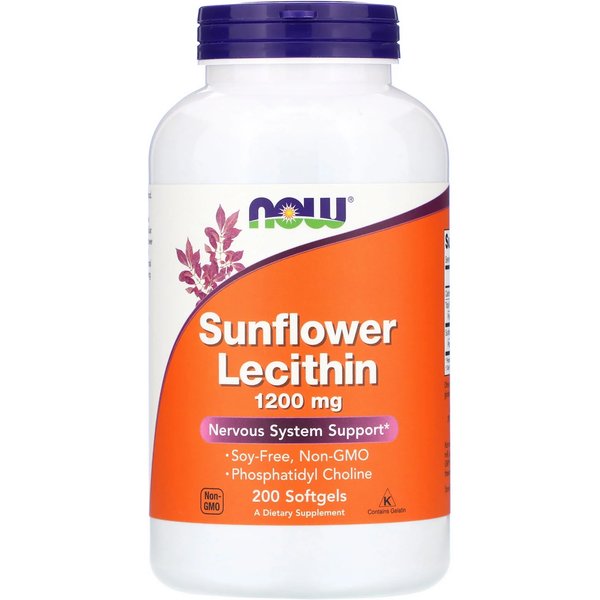 Sunflower Lecithin 1200mg, 200 softgels – now®
