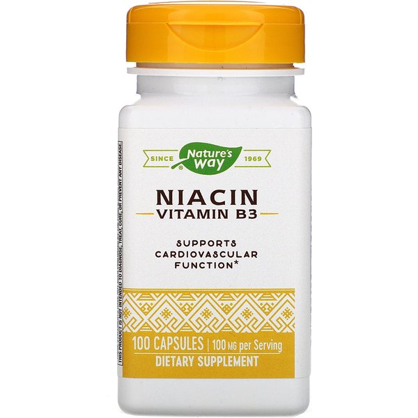 Niacin 100 mg, Nicotinic Acid, 100 Capsules - Nature's Way
