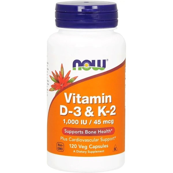 Vitamin D-3 & K-2 120 capsules - now®