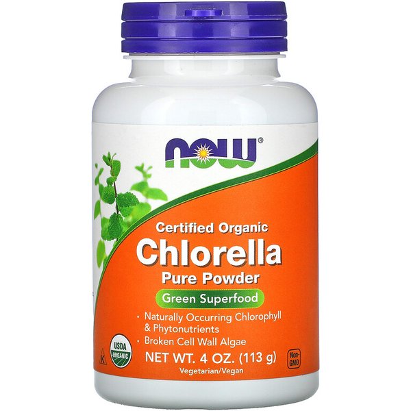 Certified Organic Chlorella, Pure Powder, 4 oz (113g) - NOW Foods