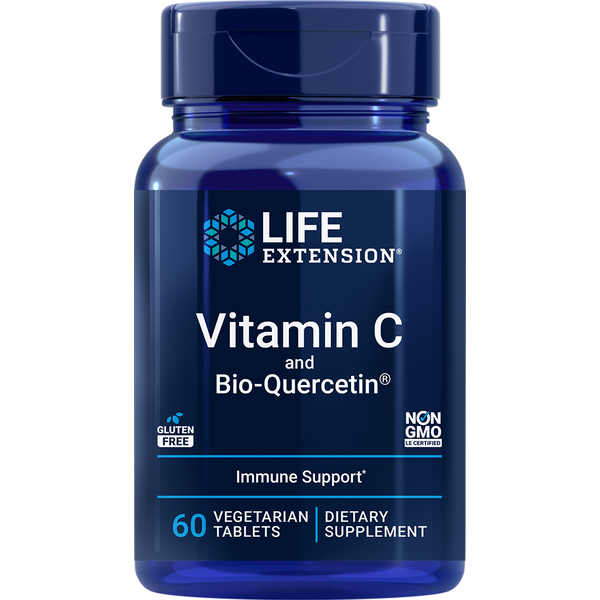 Vitamin C and Bio-Quercetin® 60 tablets for normal collagen formation - LIFE EXTENTION®