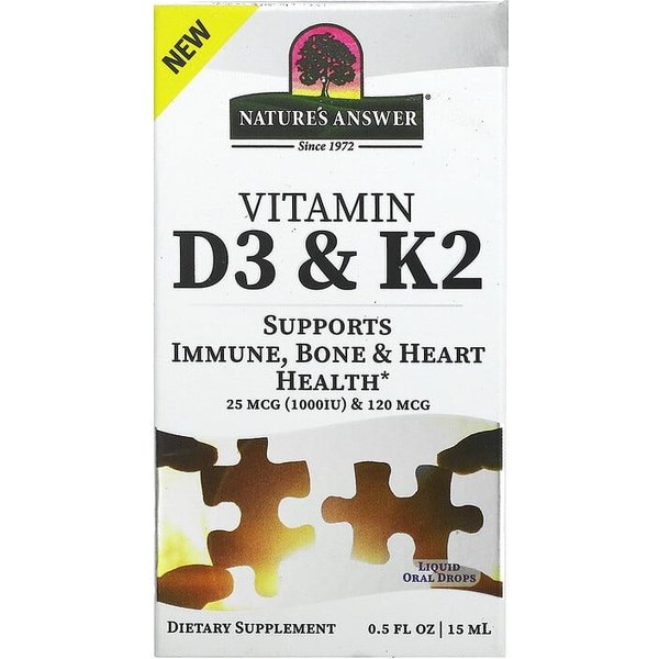 Vitamin D3 & K2, 15 ml - Nature's Answer