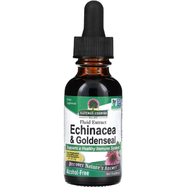 Echinacea And Goldenseal 30ml liquid with polyphenols and berberine - NATURE’S ANSWER