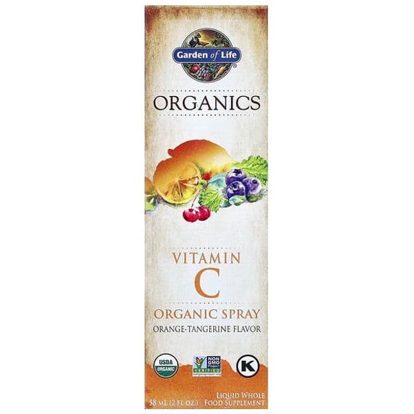Vitamin C Organic Spray, Orange-Tangerine, 2 fl oz (58 ml) - Garden of Life