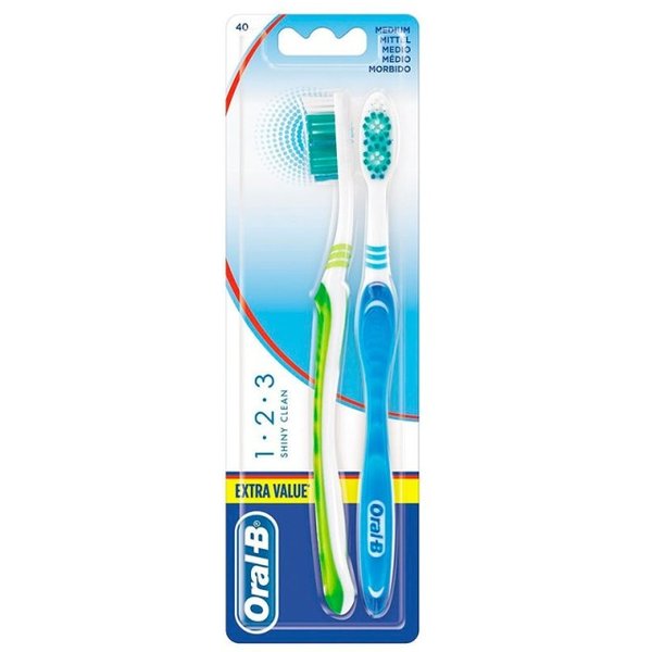 Oral-B Cepillo 123 Shiny Clean Medio 2 Unidades-image