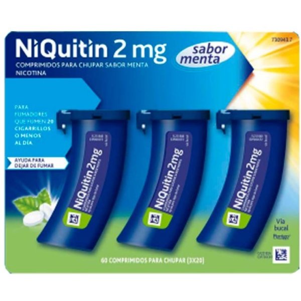 Niquitin 2 Mg 60 Comprimidos Para Chupar Sabor Menta-image