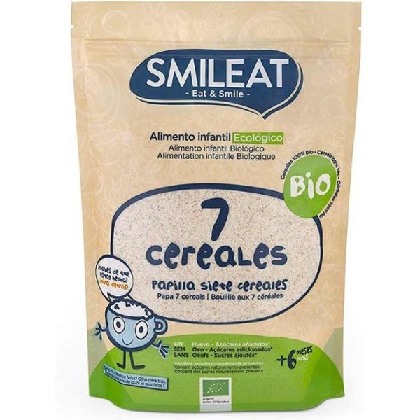 Smileat Papilla EcolóGica 7 Cereales +6 Meses 200 Gr-image