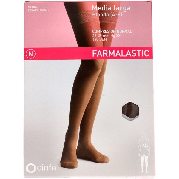 Farmalastic Media Larga Blonda CompresióN Normal Talla M - Capuchino 1 Media-image