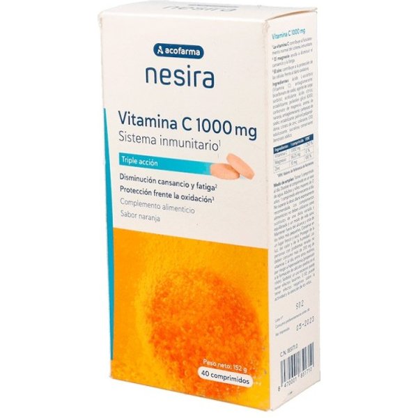 Acofarma Nesira Vitamina C 1000 Mg Efervescente Naranja - 40 Comp-image
