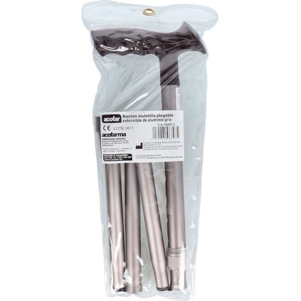 Acofar BastóN Muletilla Plegable Extensible Aluminio Gris 1 Ud-image