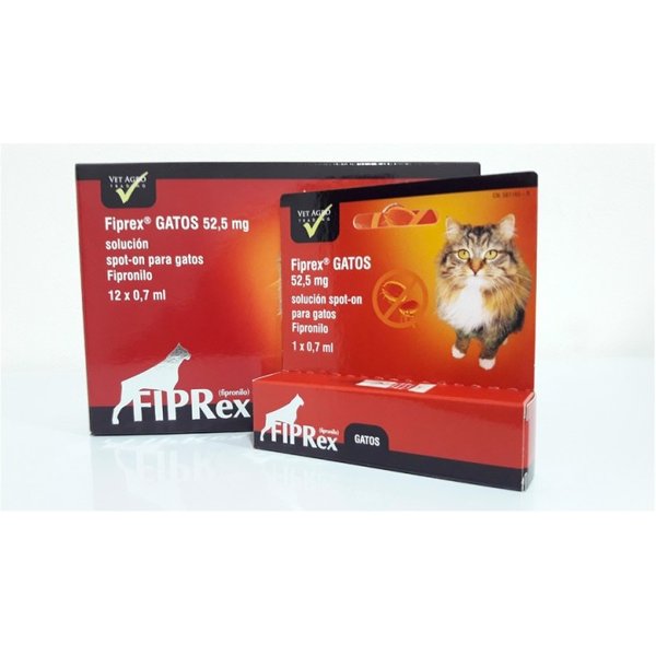 Fiprex 52,5 Mg SolucióN Spot-On Para Gatos 12X0,7 Ml-image