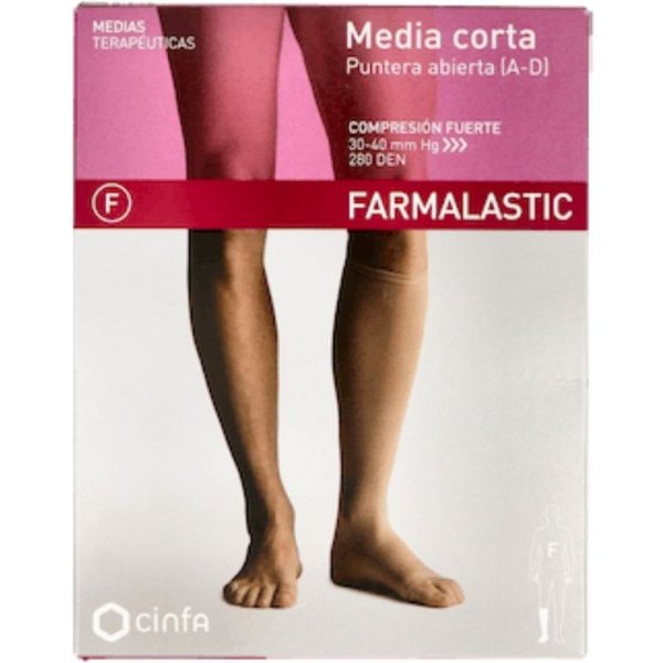 Farmalastic Media Corta CompresióN Fuerte Puntera Abierta Talla S - 1 Ud-image