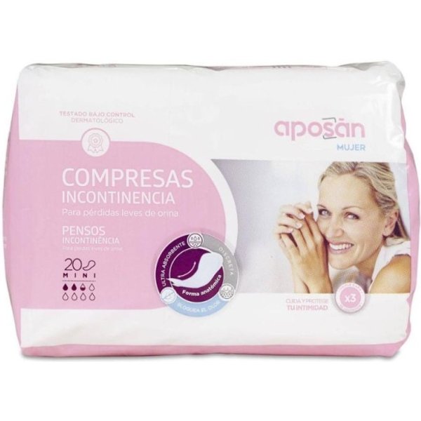 AposáN Compresa Incontinencia Orina Ligera Mini 20 Ud-image