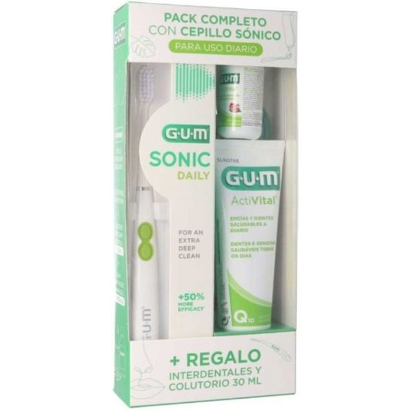 Pack Gum Completo Cepillo Dental A Pilas Activital Sonic Blanco 1 Ud-image