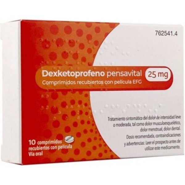 Dexketoprofeno Pensavital Efg 25 Mg 10 Comprimidos Recubiertos-image