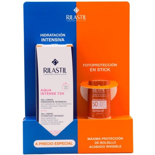Pack Rilastil Aqua Intense 72H 40 Ml + Stick Transparente Spf50+-image