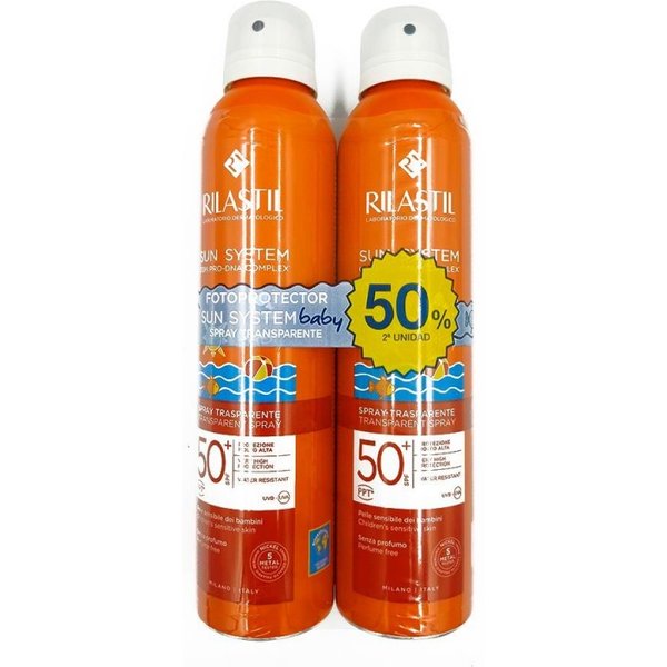 Duplo Rilastil Sunsafe Spray Baby Transparente Spf50+ 2ª Ud 50% 2 X 200 Ml-image