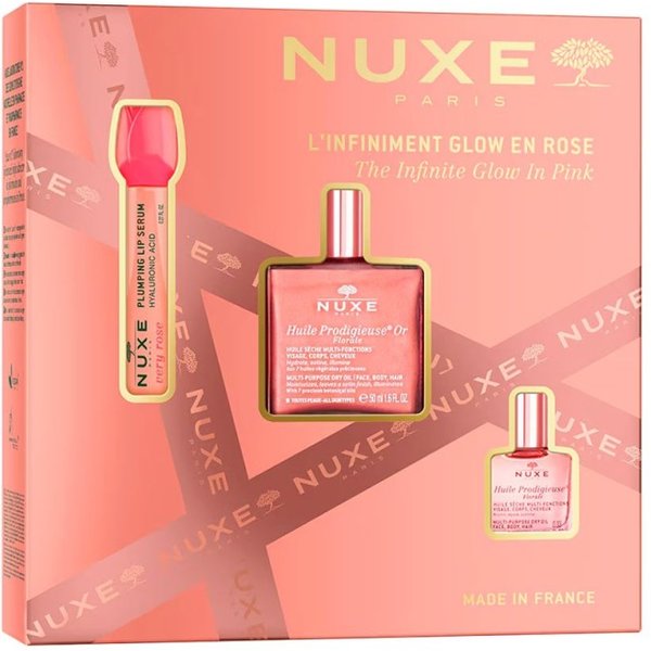 Cofre Nuxe Infinit Glow Rosa Huile Prodigieuse Or Florale 50 Ml + SéRum Labios Repulp + Huile Prodigieuse Florale 10 Ml-image