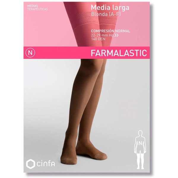 Farmalastic Media Larga CompresióN Normal Blonda Beige Grande 1 Media-image