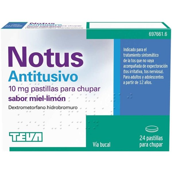 Notus Antitusivo 10 Mg 24 Pastillas Para Chupar Miel - LimóN-image
