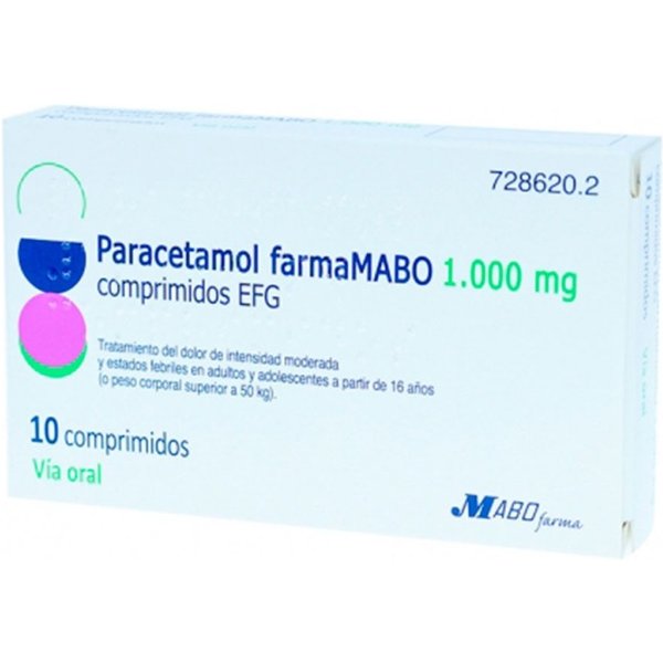 Paracetamol Farmamabo 1000 Mg, 10 Comprimidos Efg-image