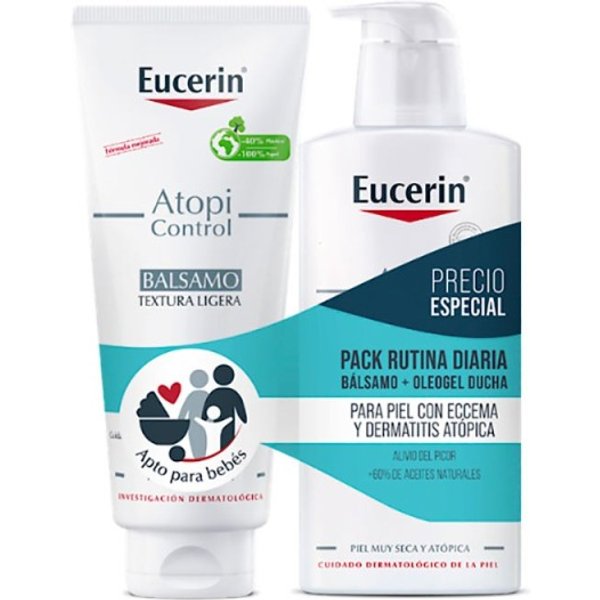 Eucerin Rutina Atopia Pack BáLsamo + Oleogel Ducha 400Ml-image