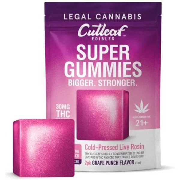 Grape Punch Cutleaf Live Resin Super Gummies 120mg