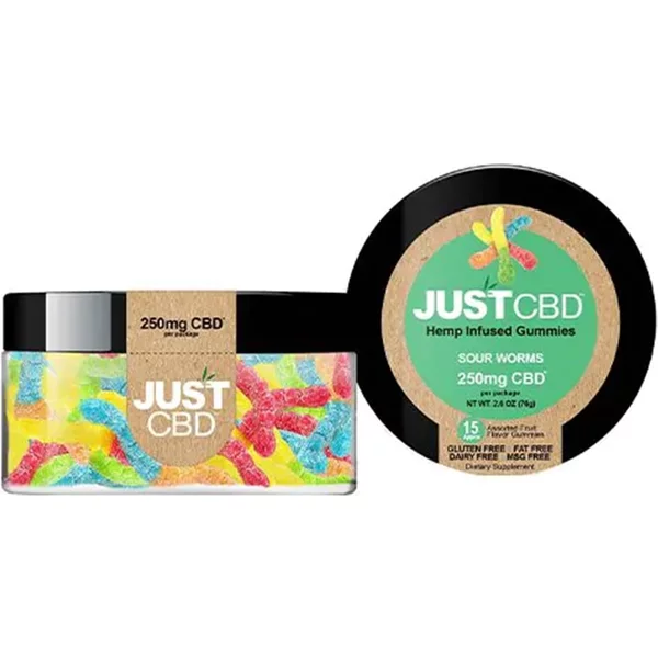 Just CBD Sour Worm Gummies 250mg