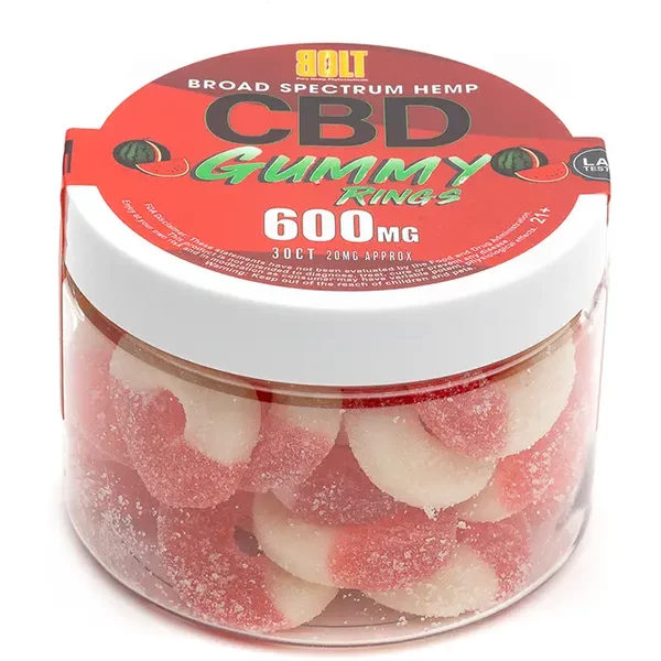 Watermelon Bolt CBD Gummy Rings 600mg 30ct