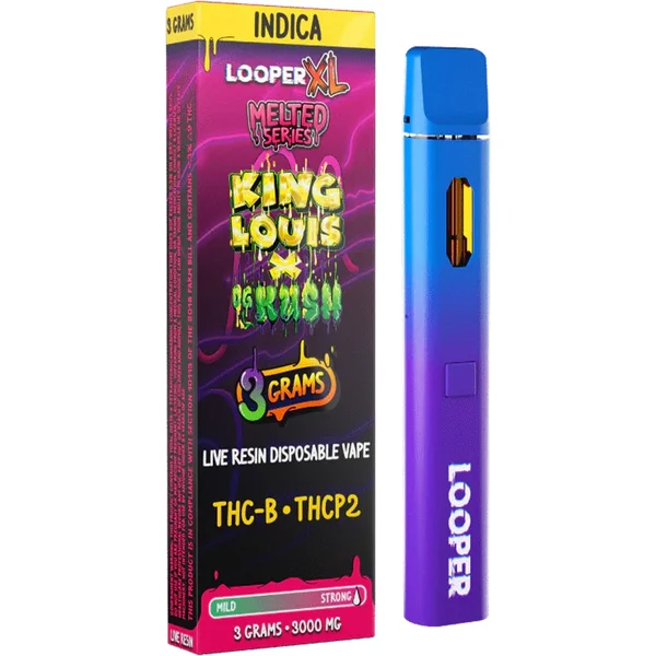 King Louis x OG Kush Looper XL Melted Series THC-B+THCP2 Live Resin Disposable Vape 3G