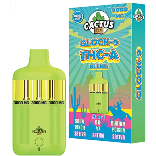 Sour Tangie | AK-47 | Dubian Poison Cactus Labs Glock 9 THC-A Blend Vape 9000mg