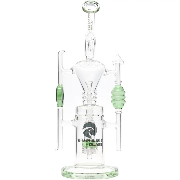 15" Tsunami Showerhead Donut Recycler Glass Water Pipe