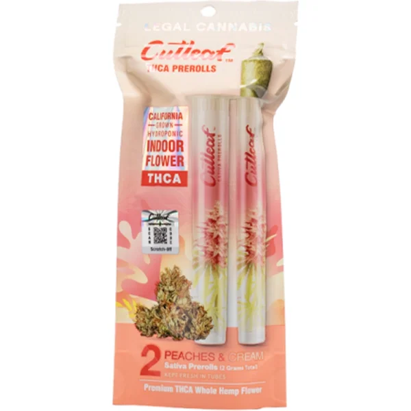 Peaches & Cream Cutleaf THC-A Pre Rolls 2G
