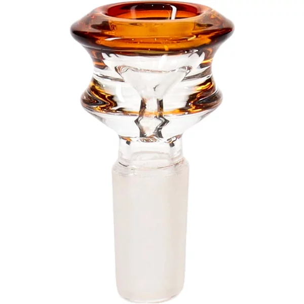 14MM Amber Hexagon Male Glass Bowl