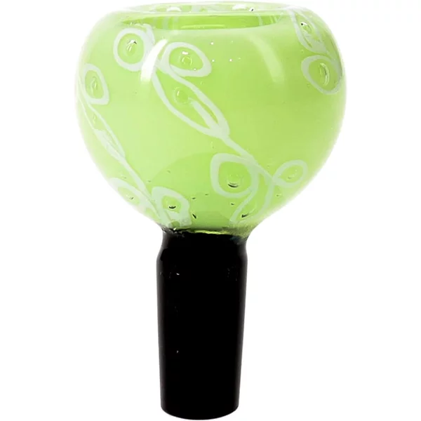 14MM Green With Design Male Glass Bowl