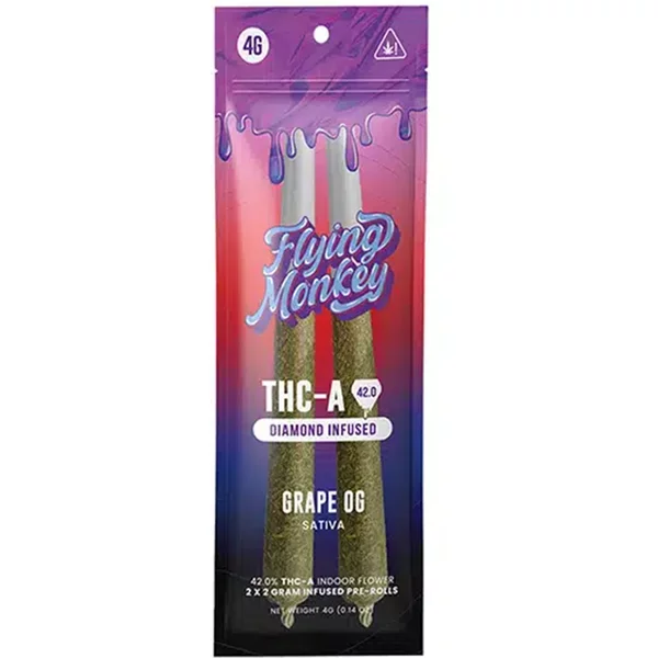 Grape OG Flying Monkey THC-A Diamond Infused Pre-Roll 4G