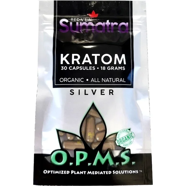 Red Sumatra OPMS Silver Kratom Capsules 30ct