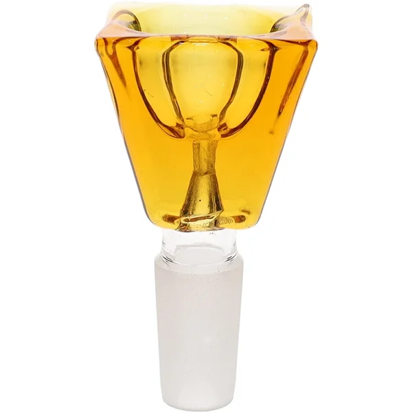 14MM Male Crystal Amber Glass Bowl