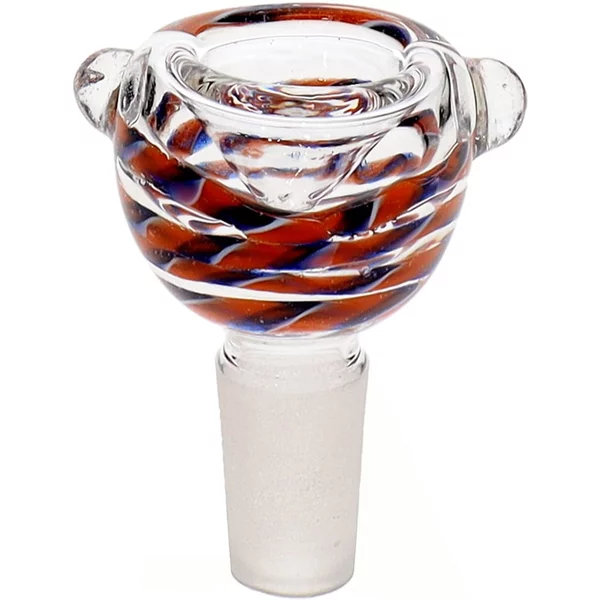 14MM Orange and Blue Male Glass Bowl