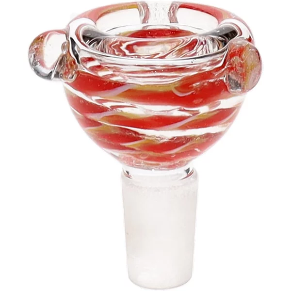 14MM Red and Yellow Male Glass Bowl
