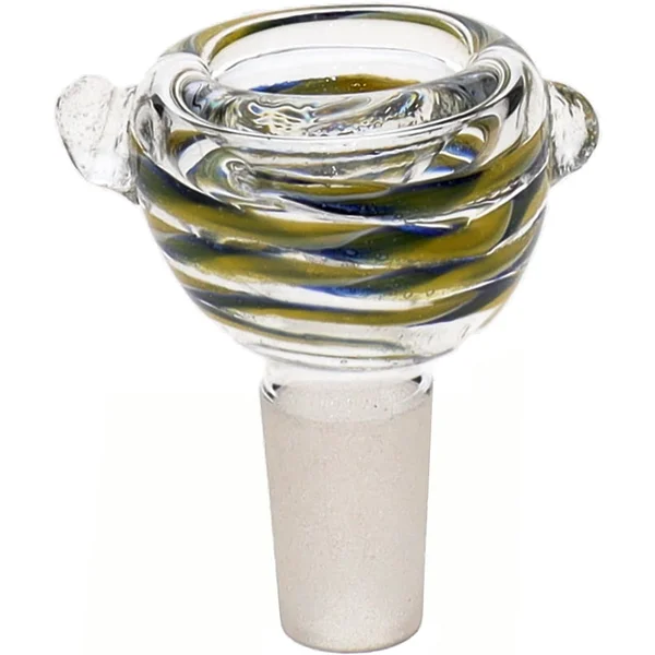 14MM Yellow and Blue Male Glass Bowl