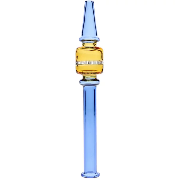 Blue with Amber 6'' Square Nectar Collector