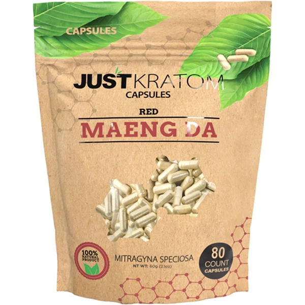 Red Maeng Da Just Kratom Mitragyna Speciosa Capsules 80ct