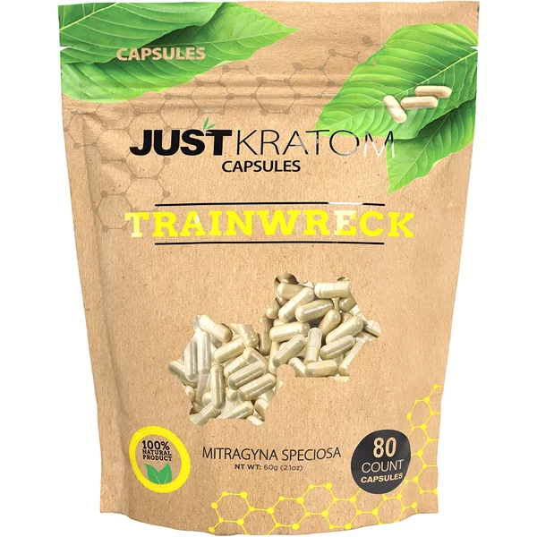 Trainwreck Just Kratom Mitragyna Speciosa Capsules 80ct