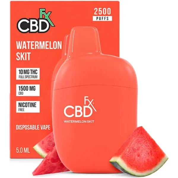 Watermelon Skit CBDFx CBD + 10mg THC Vape Pen 1500mg