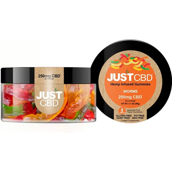 Just CBD Hemp Infused Worms Gummies 250mg