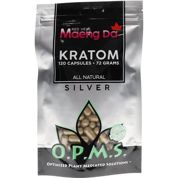 Red Vein Maeng Da OPMS Silver Kratom Capsules 120ct