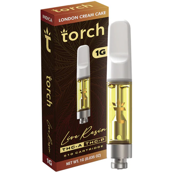 London Cream Cake Torch Live Resin THC-A + THC-P 510 Cartridge 1G